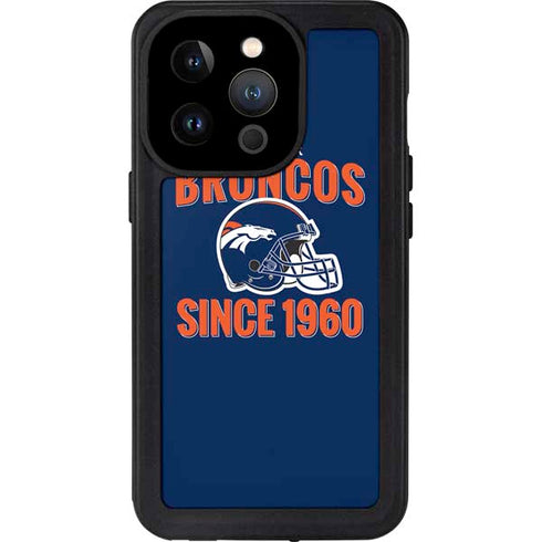 NFL Denver Broncos Helmet iPhone 14 Pro Waterproof Case