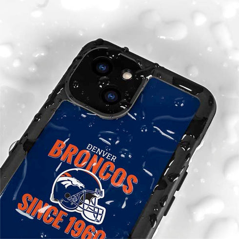 NFL Denver Broncos Helmet iPhone 15 Plus Waterproof Case