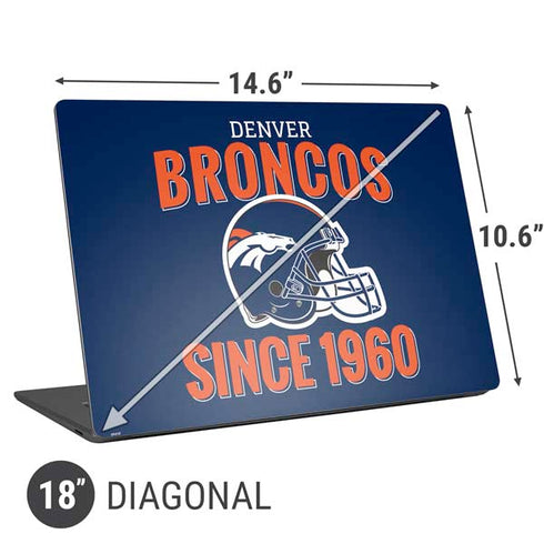 NFL Denver Broncos Helmet Universal Laptop 18in (14.6 x 10.6in) Skin