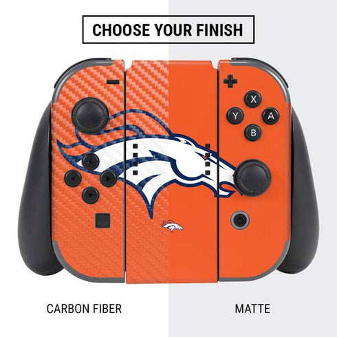 NFL Denver Broncos Large Logo Nintendo Switch Bundle Skin