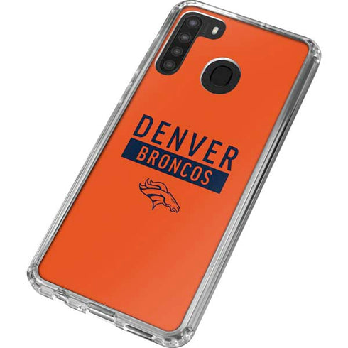 NFL Denver Broncos Orange Performance Series Galaxy A21 Clear Case
