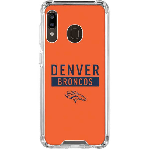 NFL Denver Broncos Orange Performance Series Galaxy A30 Clear Case