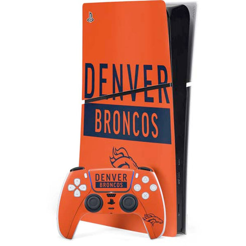 NFL Denver Broncos Orange Performance Series PS5 Slim Digital Edition Bundle Skin