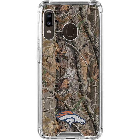 NFL Denver Broncos Realtree AP Camo Galaxy A30 Clear Case