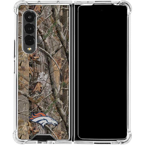 NFL Denver Broncos Realtree AP Camo Galaxy Z Fold4 5G Clear Case