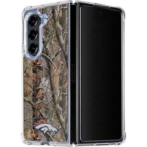NFL Denver Broncos Realtree AP Camo Galaxy Z Fold5 5G Clear Case