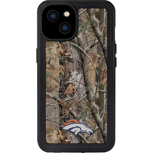 NFL Denver Broncos Realtree AP Camo iPhone 15 Plus Waterproof Case