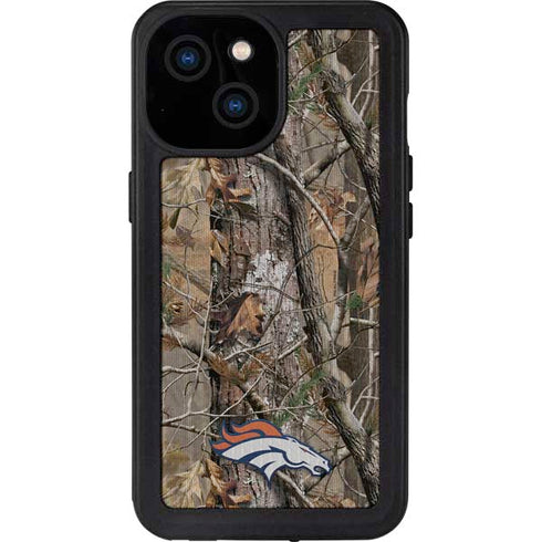 NFL Denver Broncos Realtree AP Camo iPhone 15 Waterproof Case