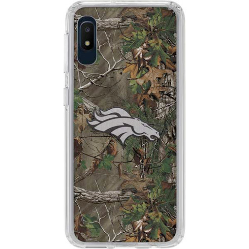 NFL Denver Broncos Realtree Xtra Green Camo Galaxy A10e Clear Case