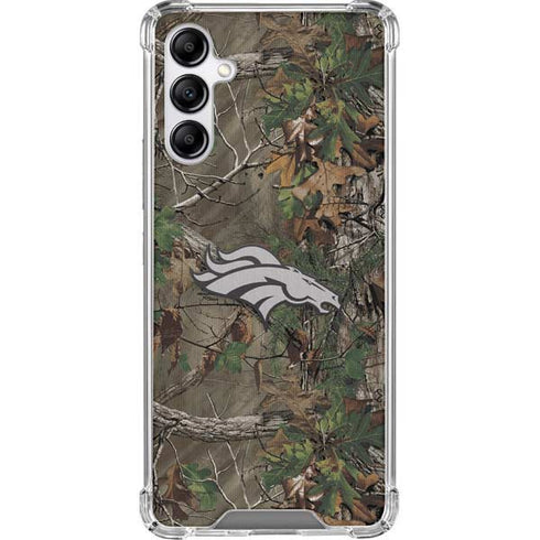 NFL Denver Broncos Realtree Xtra Green Camo Galaxy A14 5G Clear Case