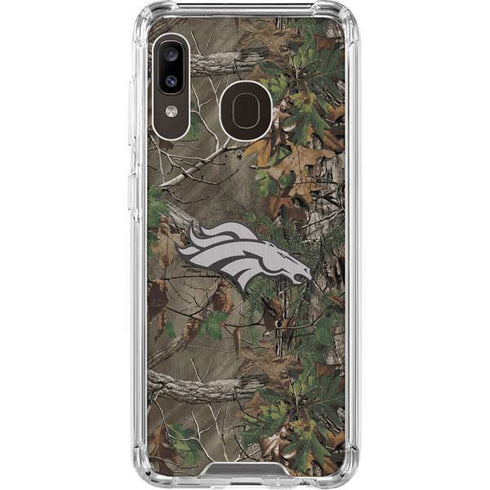 NFL Denver Broncos Realtree Xtra Green Camo Galaxy A30 Clear Case