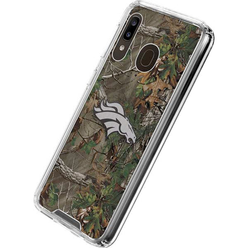 NFL Denver Broncos Realtree Xtra Green Camo Galaxy A30 Clear Case