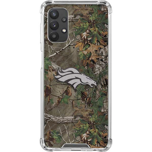 NFL Denver Broncos Realtree Xtra Green Camo Galaxy A32 5G Clear Case