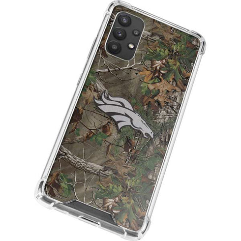 NFL Denver Broncos Realtree Xtra Green Camo Galaxy A32 5G Clear Case