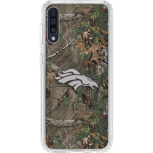 NFL Denver Broncos Realtree Xtra Green Camo Galaxy A50 Clear Case
