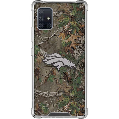 NFL Denver Broncos Realtree Xtra Green Camo Galaxy A51 5G Clear Case