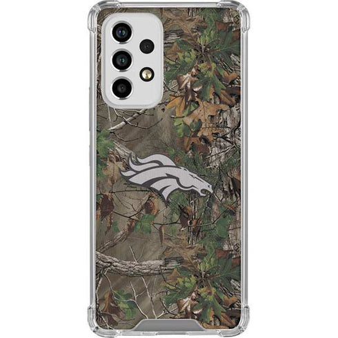 NFL Denver Broncos Realtree Xtra Green Camo Galaxy A53 5G Clear Case