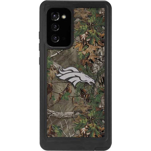 NFL Denver Broncos Realtree Xtra Green Camo Galaxy Note20 5G Waterproof Case
