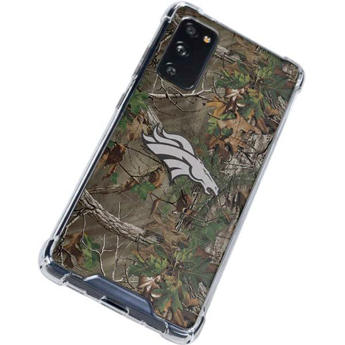 NFL Denver Broncos Realtree Xtra Green Camo Galaxy S20 FE Clear Case