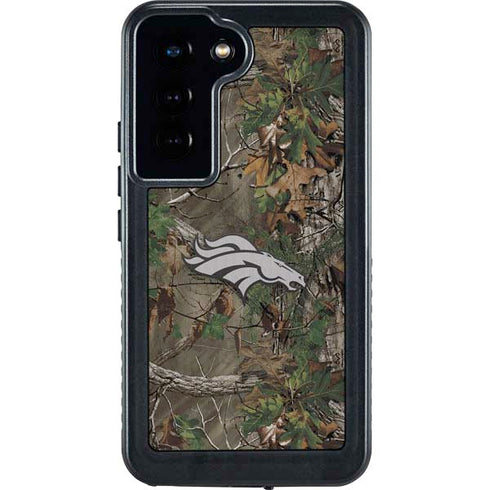 NFL Denver Broncos Realtree Xtra Green Camo Galaxy S23 Waterproof Case