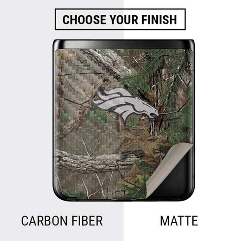 NFL Denver Broncos Realtree Xtra Green Camo Galaxy Z Flip Skin