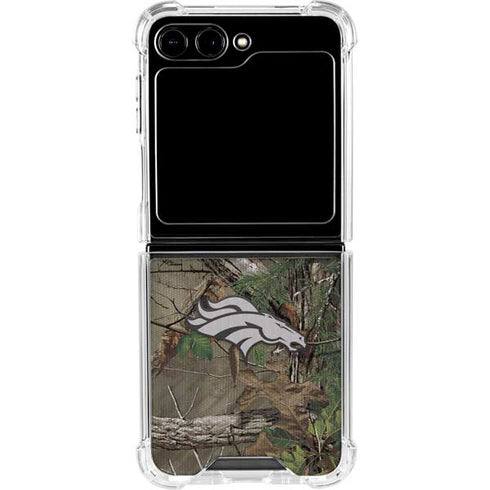NFL Denver Broncos Realtree Xtra Green Camo Galaxy Z Flip5 5G Clear Case