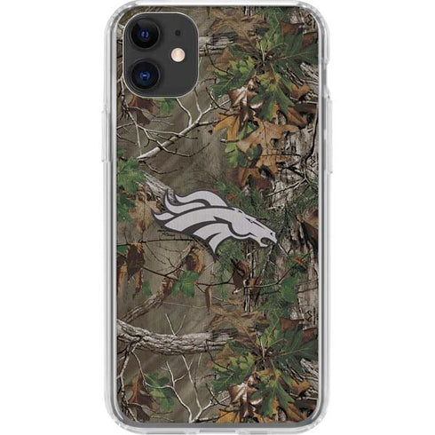 NFL Denver Broncos Realtree Xtra Green Camo iPhone 11 Clear Case