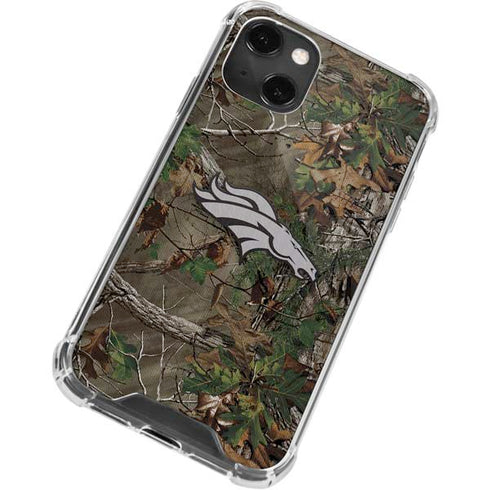 NFL Denver Broncos Realtree Xtra Green Camo iPhone 13 Mini Clear Case