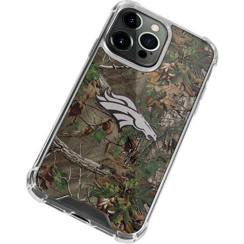 NFL Denver Broncos Realtree Xtra Green Camo iPhone 13 Pro Clear Case