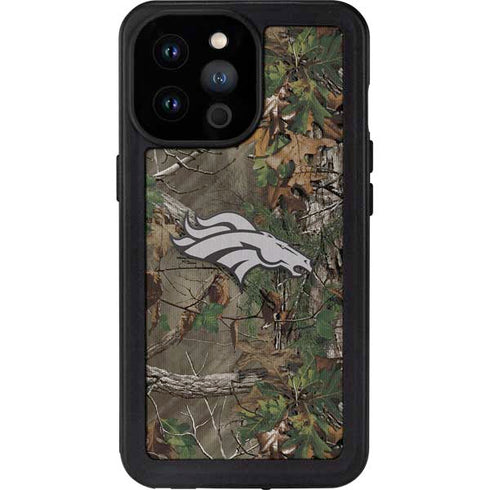 NFL Denver Broncos Realtree Xtra Green Camo iPhone 14 Pro Max Waterproof Case