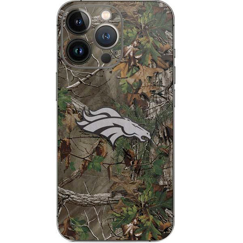 NFL Denver Broncos Realtree Xtra Green Camo iPhone 14 Pro Skin