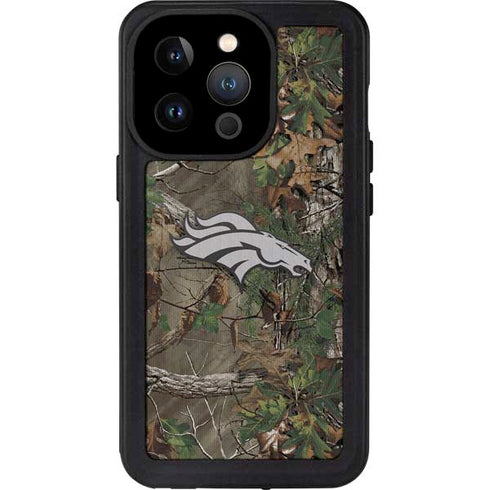 NFL Denver Broncos Realtree Xtra Green Camo iPhone 14 Pro Waterproof Case