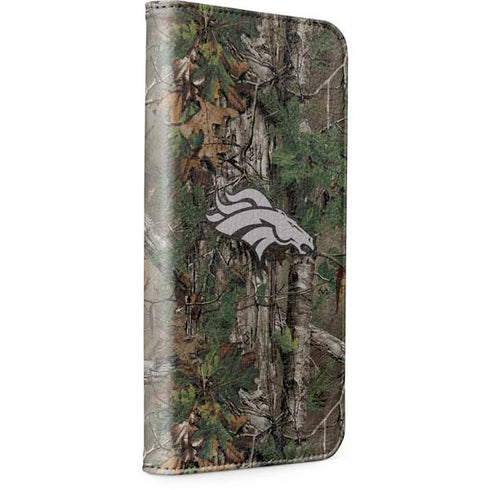 NFL Denver Broncos Realtree Xtra Green Camo iPhone 15 Plus Folio Case