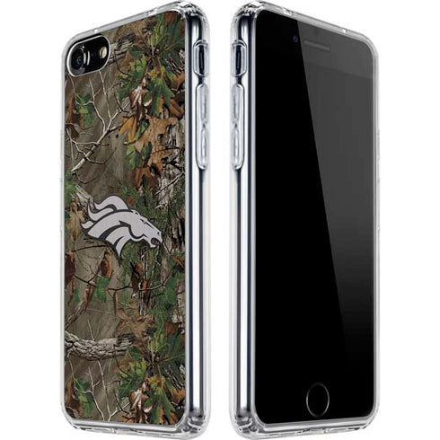 NFL Denver Broncos Realtree Xtra Green Camo iPhone SE (2nd & 3rd Gen) Clear Case