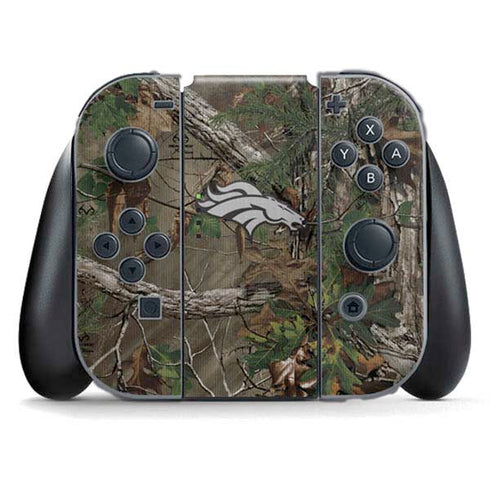 NFL Denver Broncos Realtree Xtra Green Camo Nintendo Switch (2017-2021) Joy-Con Controller Skin