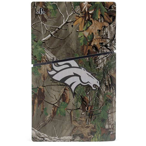 NFL Denver Broncos Realtree Xtra Green Camo PS5 Slim Disk Bundle Skin