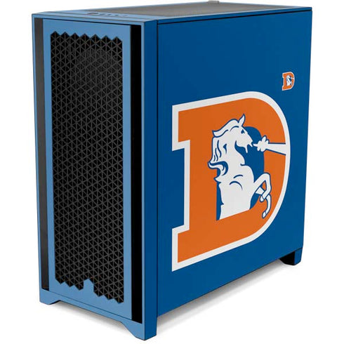 NFL Denver Broncos Retro Logo Corsair 4000D Tempered Glass Mid-Tower ATX Case Skin