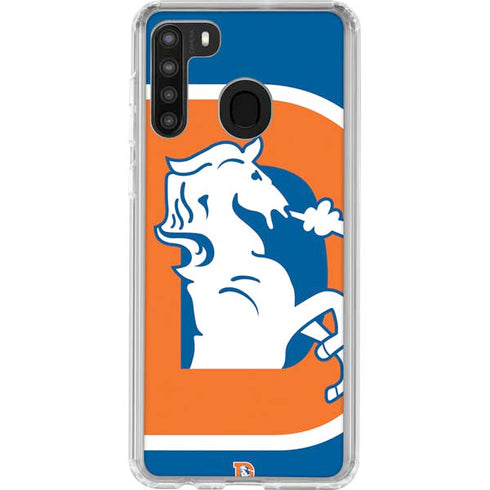 NFL Denver Broncos Retro Logo Galaxy A21 Clear Case