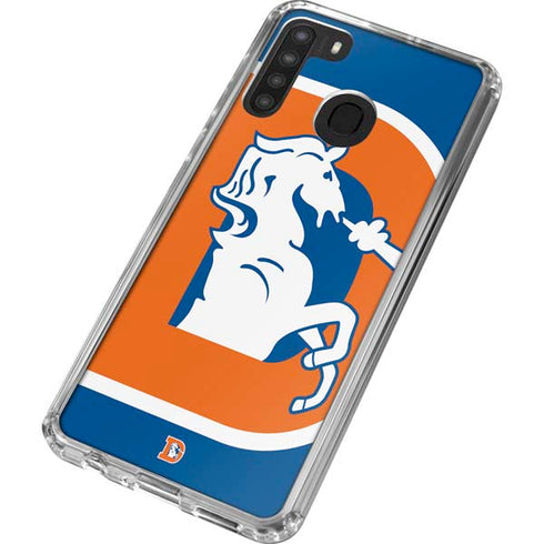 NFL Denver Broncos Retro Logo Galaxy A21 Clear Case