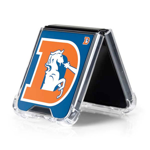 NFL Denver Broncos Retro Logo Galaxy Z Flip5 5G Clear Case
