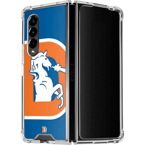 NFL Denver Broncos Retro Logo Galaxy Z Fold4 5G Clear Case