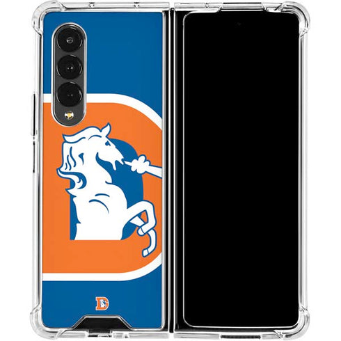 NFL Denver Broncos Retro Logo Galaxy Z Fold4 5G Clear Case