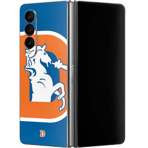 NFL Denver Broncos Retro Logo Galaxy Z Fold4 5G Skin