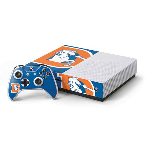 NFL Denver Broncos Retro Logo Xbox One S Console and Controller Bundle Skin