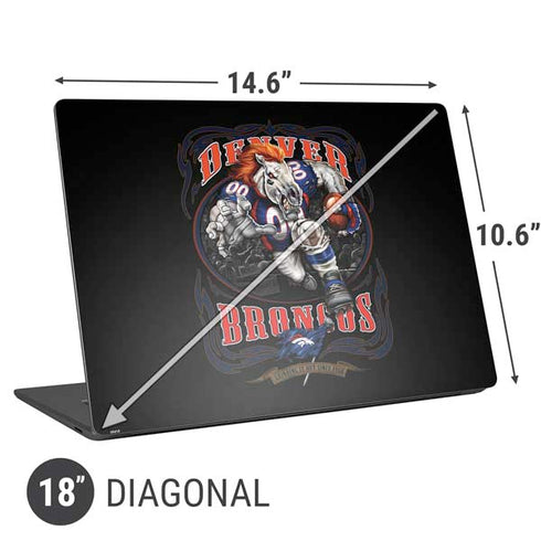 Liquid Blue NFL Denver Broncos Running Back Universal Laptop 18in (14.6 x 10.6in) Skin