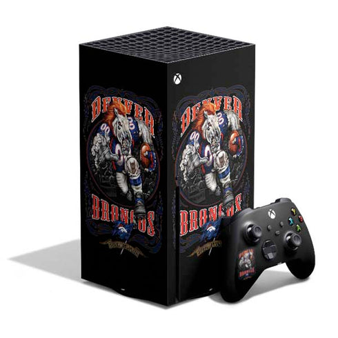 Liquid Blue NFL Denver Broncos Running Back Xbox Series X Bundle Skin