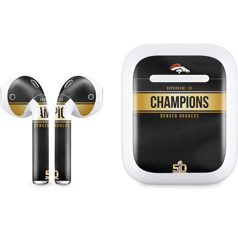NFL Denver Broncos Super Bowl 50 Champions Black Apple AirPods Skin