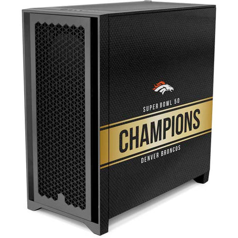 NFL Denver Broncos Super Bowl 50 Champions Black Corsair 4000D Tempered Glass Mid-Tower ATX Case Skin