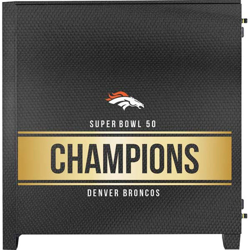 NFL Denver Broncos Super Bowl 50 Champions Black Corsair 4000D Tempered Glass Mid-Tower ATX Case Skin