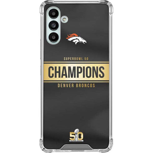 NFL Denver Broncos Super Bowl 50 Champions Black Galaxy A13 5G Clear Case